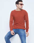 Camla Barcelona Crew Neck Blush Orange Sweater For Men