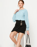 Camla Turquoise Embellished  Top For Women