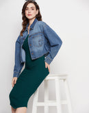 Camla Barcelona Blue Denim Crop Jacket