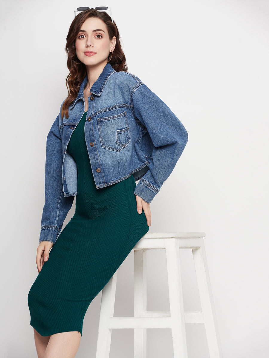 Camla Barcelona Blue Denim Crop Jacket