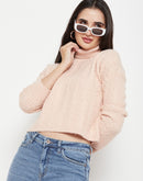 Camla Barcelona Cable Knit Peach Turtleneck Sweater