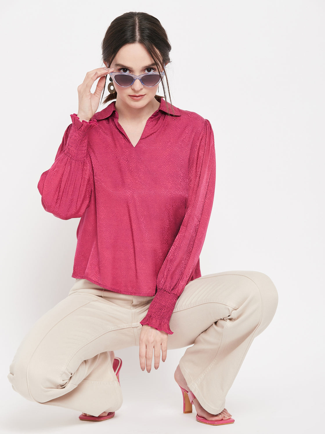 Camla Barcelona Festival Fuchsia Top For Women