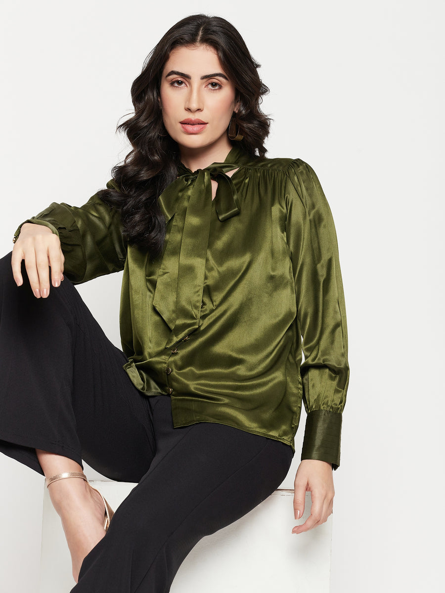Madame Olive Tie-Up Neck Top