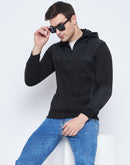 Camla Barcelona Men'S Zip Top Closure Black Hooded Sweatshirt