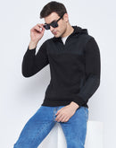 Camla Barcelona Men's Zip Top Closure Black Hooded Sweatshirt