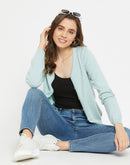 Madame Women Solid Mint Cardigans