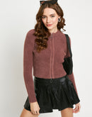 Madame Rust Feather Knit Cardigan