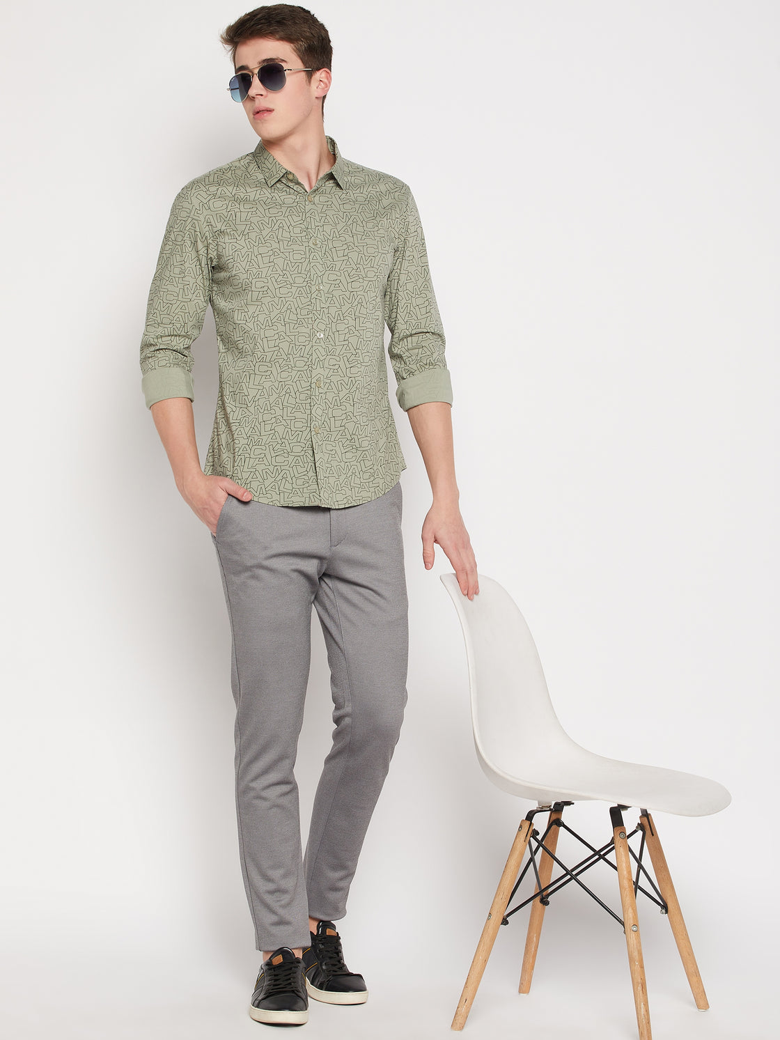 Camla Barcelona Green Shirt For Men