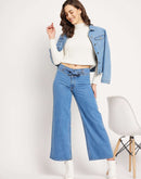 Camla Barcelona Belted Waist Light Blue Wide Leg Jeans