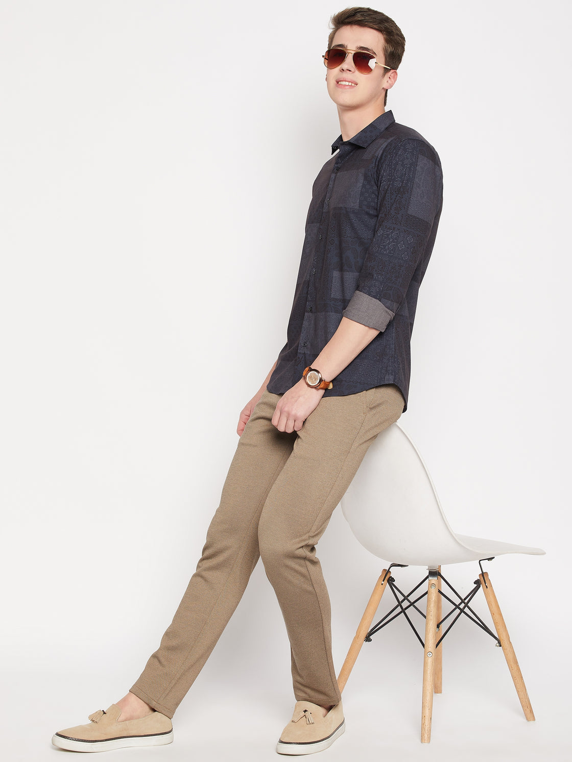 Camla Barcelona Dusty Prussian Blue Shirt For Men
