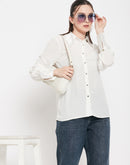 Camla Barcelona White Satin Shirt For Women