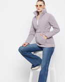Madame Belted Waist Lilac Quilted Jacket