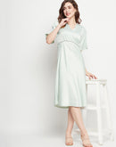 Camla Barcelona Sequin Embellished Midi Mint Green A Line Dress
