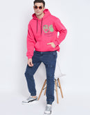 Camla Barcelona Graphic Print Hot Pink Hooded Sweatshirt