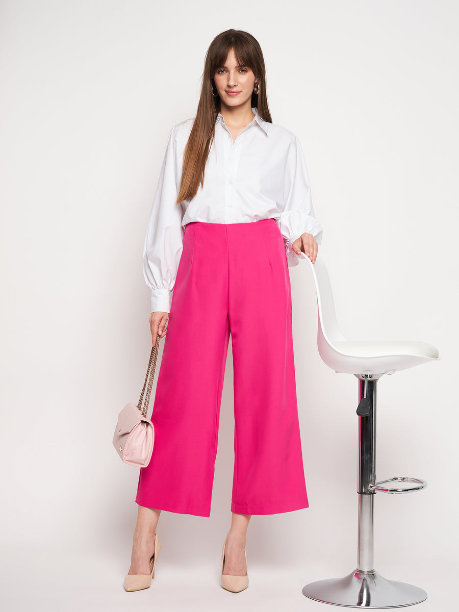 Madame Hotpink Solid Trouser