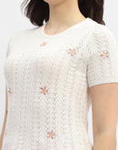 Madame Floral Off-White Knit Top