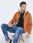 Camla Barcelona Stand Collar Tan Sherpa Jacket