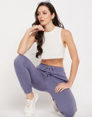 Camla Barcelona Blue Printed Elasticated Ankle Trackpants