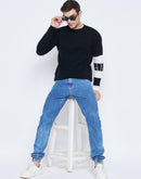 Camla Barcelona Colourblocked Black Sweater For Men