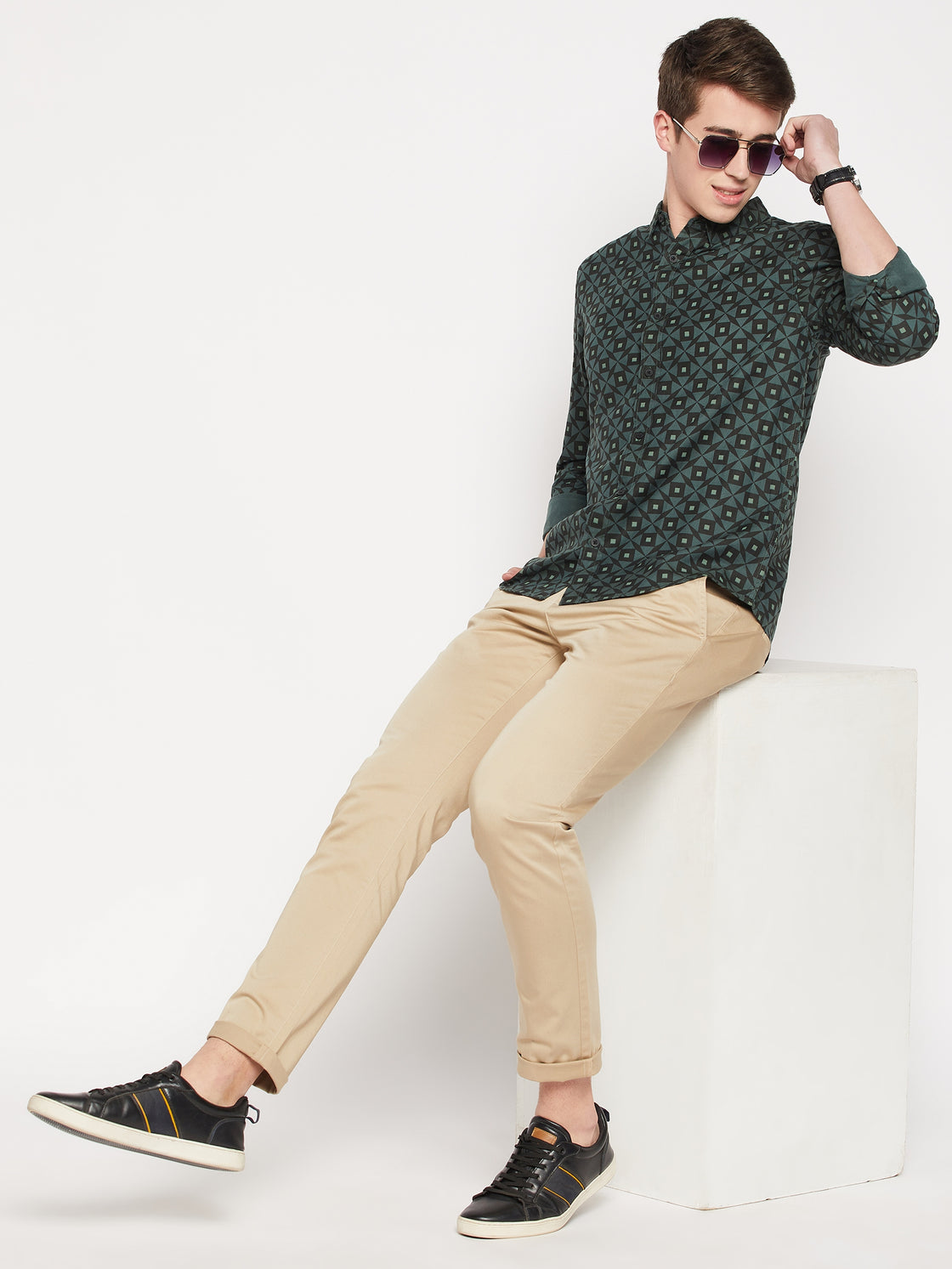 Camla Barcelona Forest Green Shirt For Men