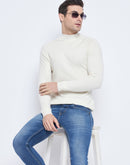 Camla Barcelona Mock Neck Cream Sweater For Men