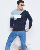 Camla Barcelona Men'S Colourblocked Navy Blue Sweatshirt