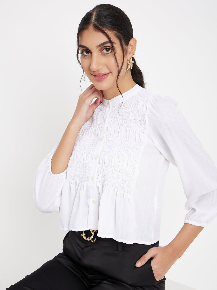 Camla Barcelona White Solid Shirt