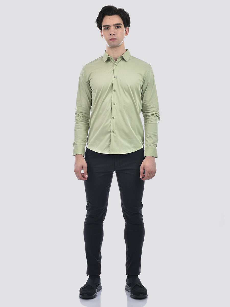 Camla Barcelona Regular Fit Solid Green Shirt