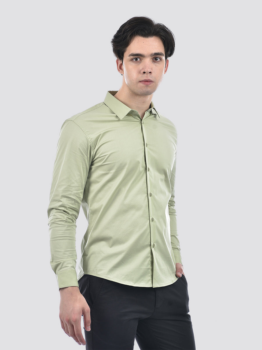 Camla Barcelona Regular Fit Solid Green Shirt