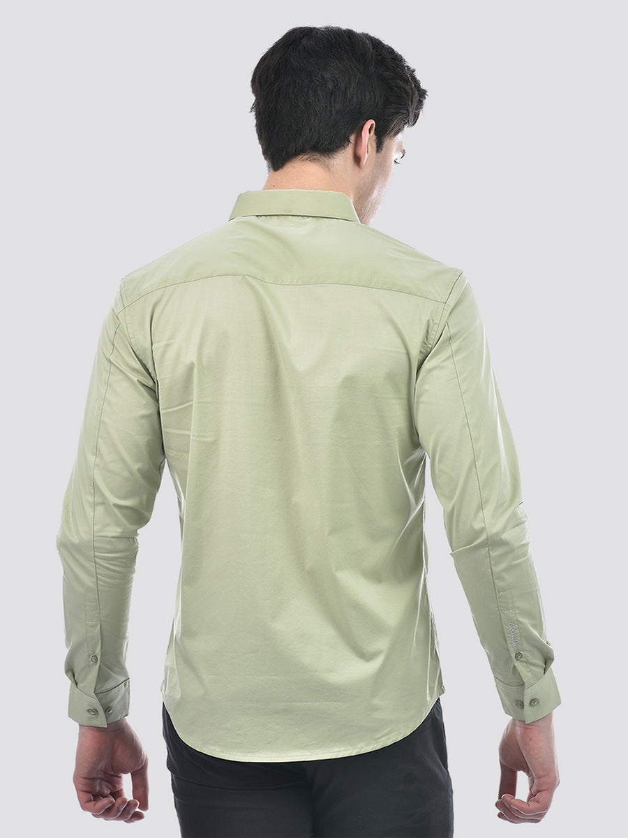 Camla Barcelona Regular Fit Solid Green Shirt