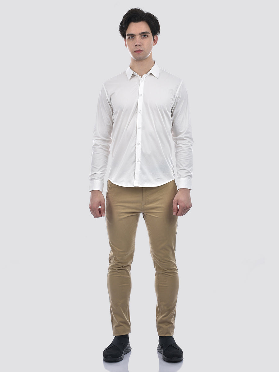 Camla Barcelona Solid White Full Shirt