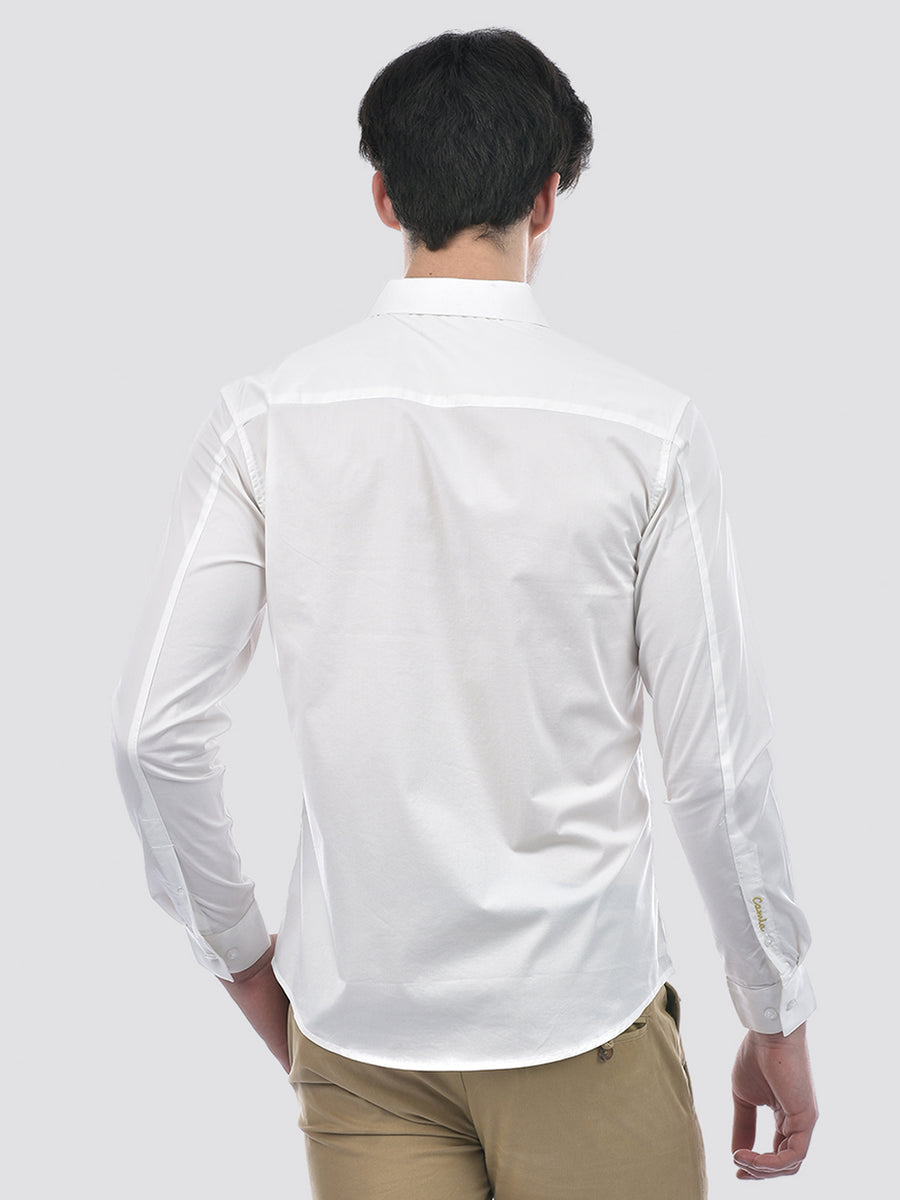 Camla Barcelona Solid White Full Shirt