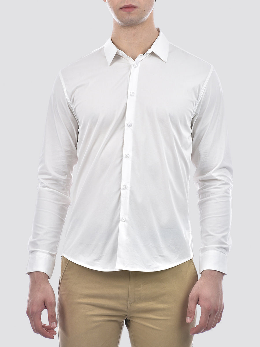 Camla Barcelona Solid White Full Shirt