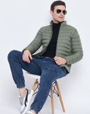 Camla Barcelona Olive Green Puffer Jacket For Men
