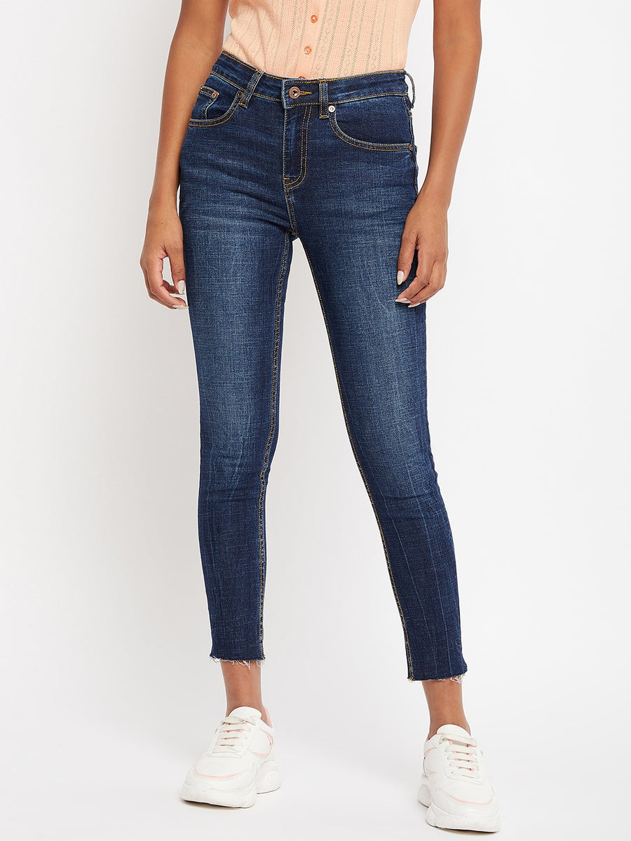 Camla Barcelona Indigo Slim Fit Raw Hem Jeans