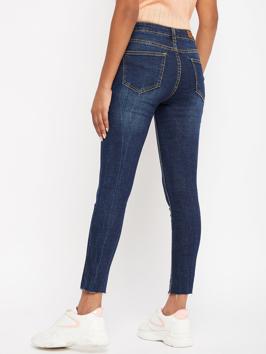 Camla Barcelona Indigo Slim Fit Raw Hem Jeans