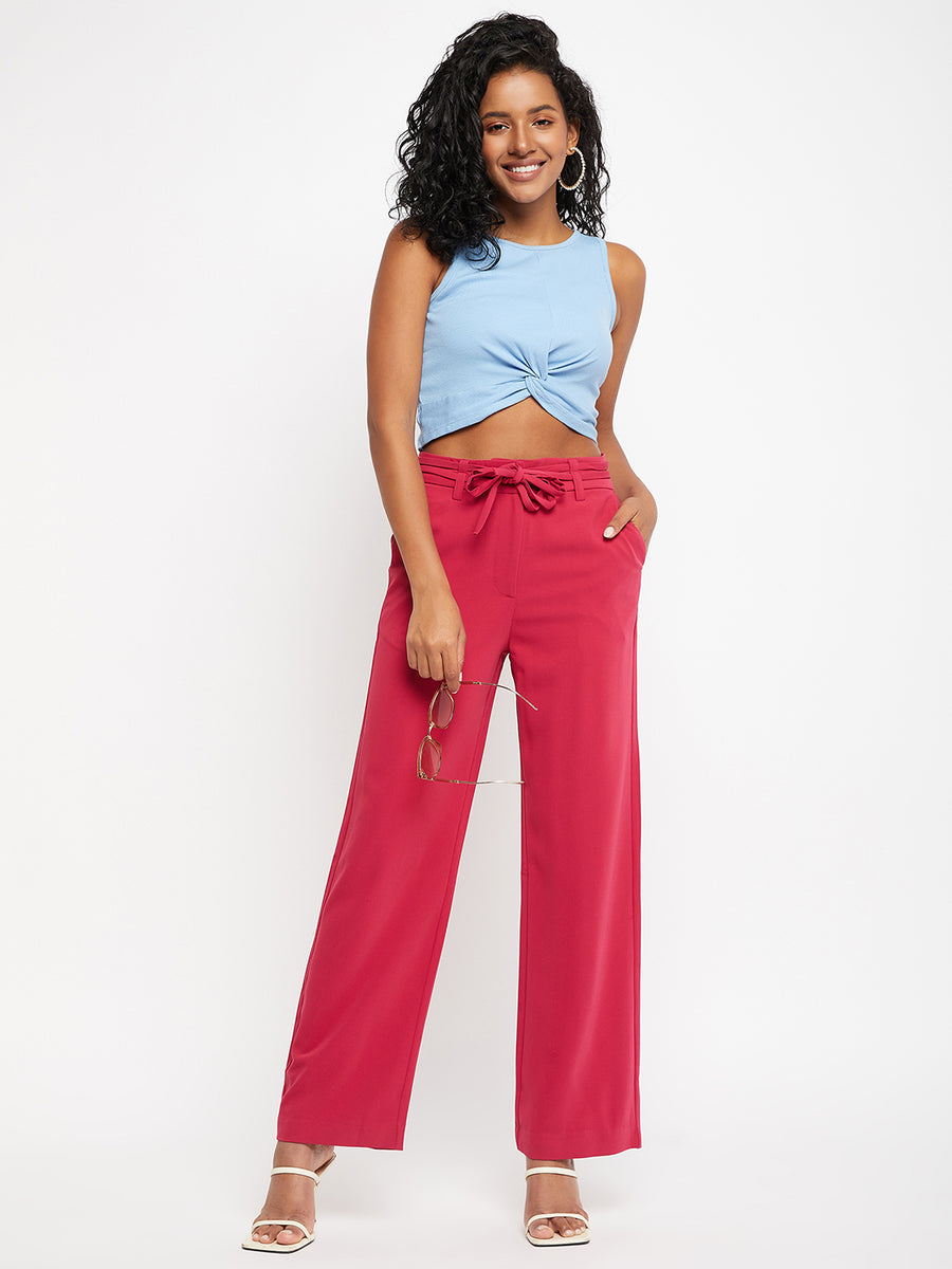 Camla Red Plazo For Women