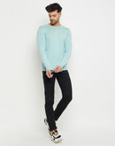 Camla Barcelona Typography Aqua Blue Sweater