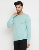 Camla Barcelona Typography Aqua Blue Sweater