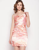Camla Barcelona Peach Satin Dress