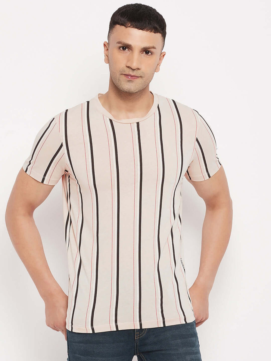 Camla Beige T- Shirt For Men