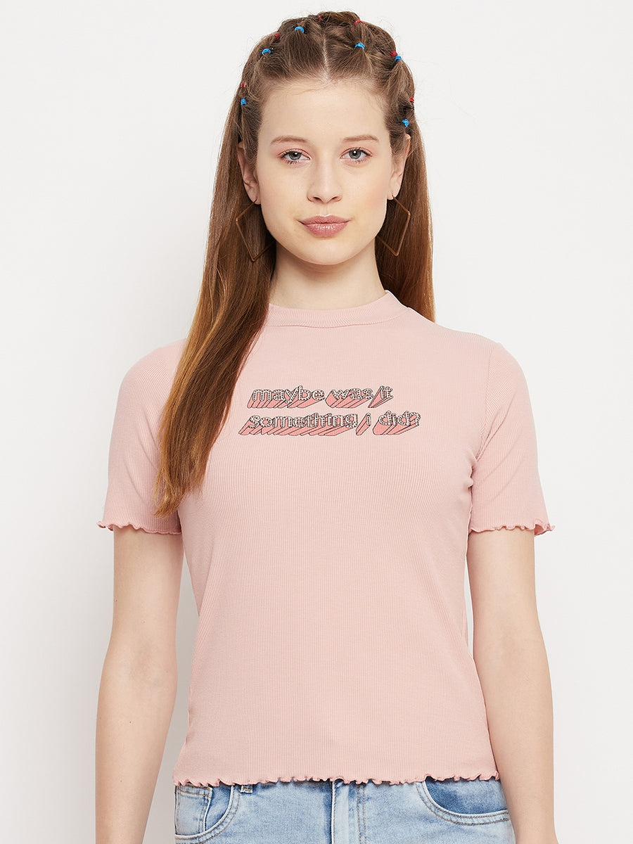 Madame  Dusty Pink Typography Top