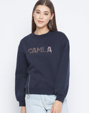 Camla Women Navy Sweat-Shirt