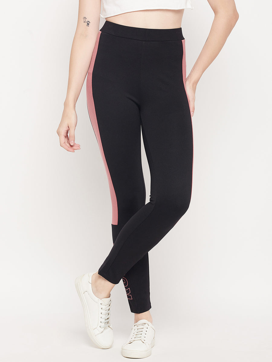 Camla Barcelona Pink Strap Black Jeggings