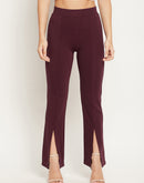 Madame Front Slit High Rise Purple Trouser