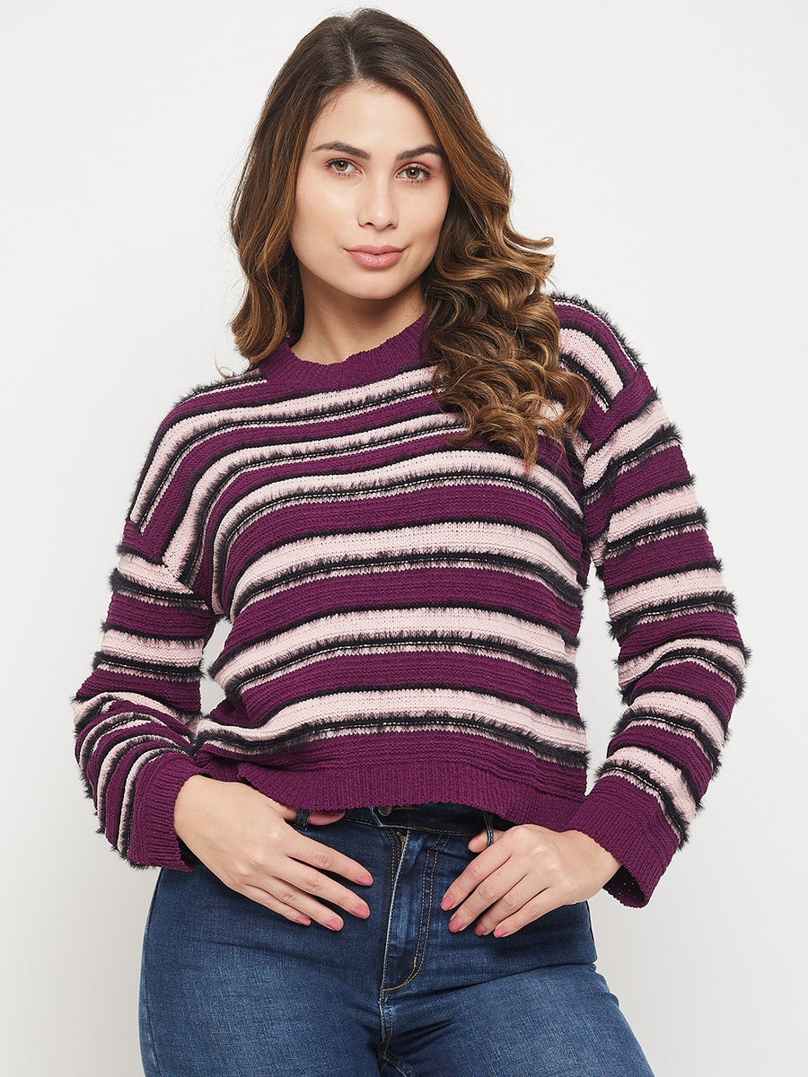 Madame Women Purple Sweater