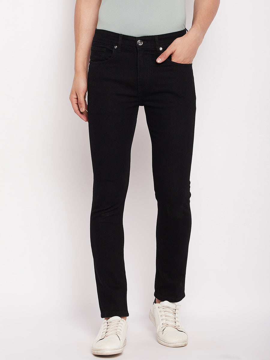 Camla Solid Black Skinny Fit Jeans
