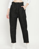 Madame Ruched Waistband Black Mom Jeans