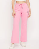 Msecret Pink Cotton Flared  Trackpants