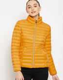 Madame Stand Collar Mustard Yellow Quilted jacket